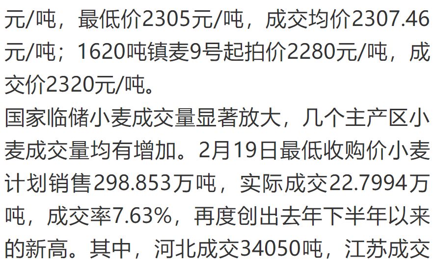 小麦价格最新行情山东